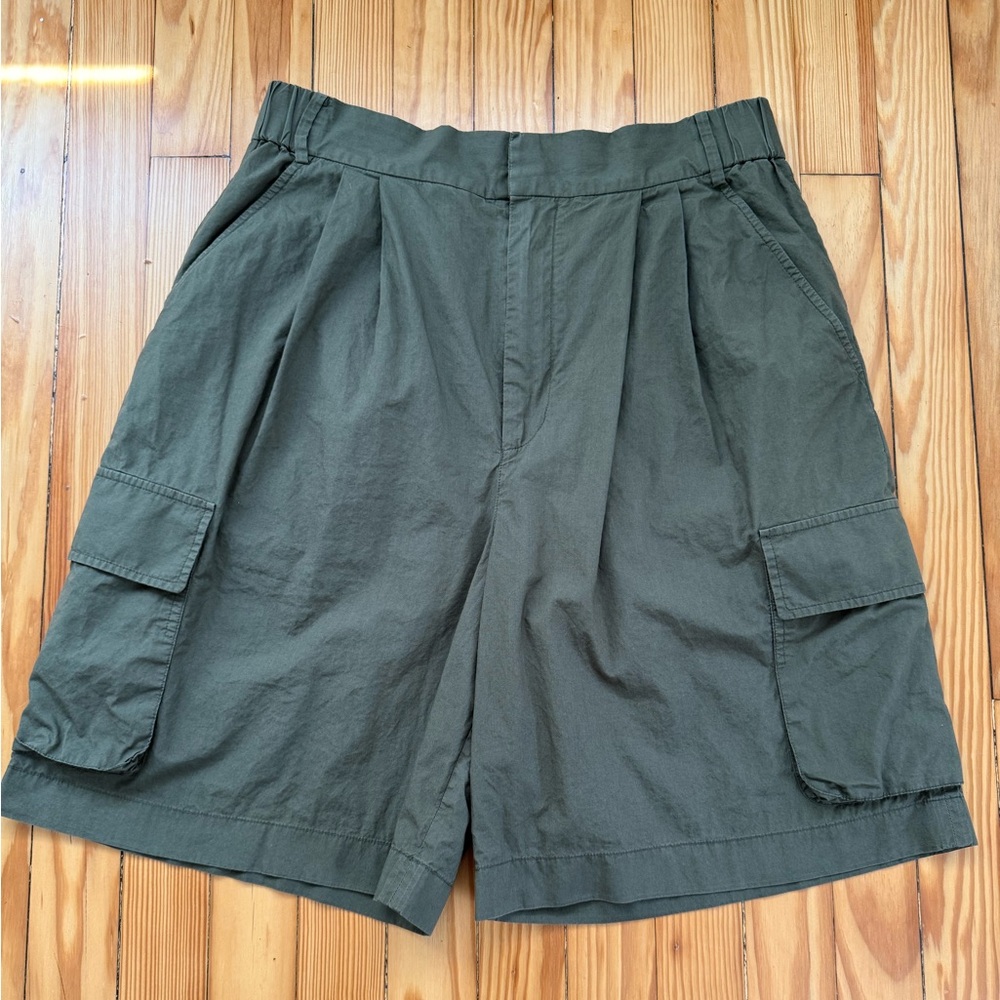 Tibi Vintage Cotton Cargo Shorts (green)
